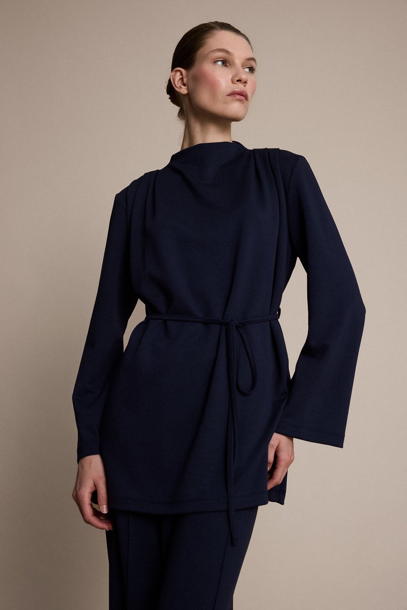 DeFacto Blue Woman Regular Fit Long Sleeve Tunic Casual - Image 1